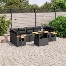 8-teiliges Gartensofa-Set und schwarze synthetische Rattankissen von , Gartensets - Ref: Foro24-3271664, Preis: 583,53 €, Rab...