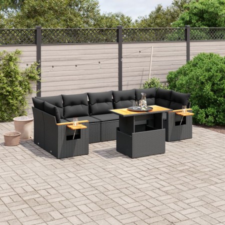 8-piece garden sofa set and black synthetic rattan cushions by , Garden sets - Ref: Foro24-3271664, Price: 569,08 €, Discount: %