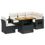 6-piece garden sofa set and black synthetic rattan cushions by , Garden sets - Ref: Foro24-3271756, Price: 458,61 €, Discount: %