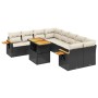 8-teiliges Gartensofa-Set und schwarze synthetische Rattankissen von , Gartensets - Ref: Foro24-3273443, Preis: 623,32 €, Rab...