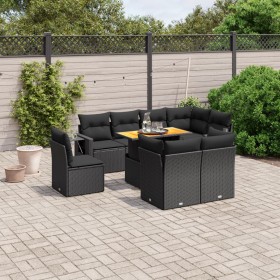 8-teiliges Gartensofa-Set und schwarze synthetische Rattankissen von , Gartensets - Ref: Foro24-3271846, Preis: 668,84 €, Rab...