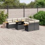 8-teiliges Gartensofa-Set und schwarze synthetische Rattankissen von , Gartensets - Ref: Foro24-3271679, Preis: 605,68 €, Rab...