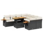 8-teiliges Gartensofa-Set und schwarze synthetische Rattankissen von , Gartensets - Ref: Foro24-3271679, Preis: 605,68 €, Rab...