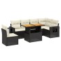 Set de comedor de jardín 7 pzas y cojines ratán sintético negro de , Conjuntos de jardín - Ref: Foro24-3271777, Precio: 534,3...