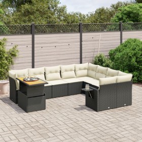 Gartensofa-Set 10-teilig mit schwarzen synthetischen Rattankissen von , Gartensets - Ref: Foro24-3271917, Preis: 664,86 €, Ra...