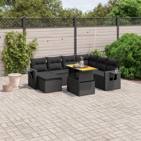 8-teiliges Gartensofa-Set und schwarze synthetische Rattankissen von , Gartensets - Ref: Foro24-3271867, Preis: 564,34 €, Rab...