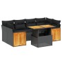 Set de comedor de jardín 7 pzas y cojines ratán sintético negro de , Conjuntos de jardín - Ref: Foro24-3273855, Precio: 484,2...