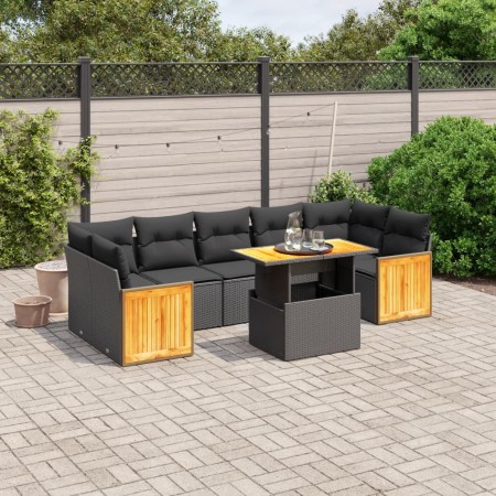 8-piece garden sofa set and black synthetic rattan cushions by , Garden sets - Ref: Foro24-3273869, Price: 556,61 €, Discount: %