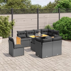 8-teiliges Gartensofa-Set und schwarze synthetische Rattankissen von , Gartensets - Ref: Foro24-3274051, Preis: 635,65 €, Rab...