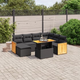 8-teiliges Gartensofa-Set und schwarze synthetische Rattankissen von , Gartensets - Ref: Foro24-3274072, Preis: 528,62 €, Rab...