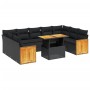 Set de sofás de jardín 10 pzas cojines ratán sintético negro de , Conjuntos de jardín - Ref: Foro24-3274100, Precio: 667,91 €...