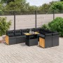 Set de sofás de jardín 10 pzas cojines ratán sintético negro de , Conjuntos de jardín - Ref: Foro24-3274114, Precio: 637,51 €...