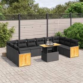 11-teiliges Gartensofa-Set und schwarze synthetische Rattankissen von , Gartensets - Ref: Foro24-3274128, Preis: 700,41 €, Ra...