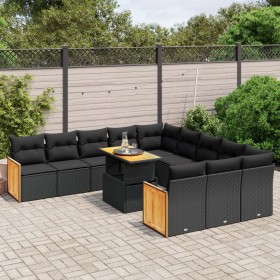 11-piece garden sofa set and black synthetic rattan cushions by , Garden sets - Ref: Foro24-3274142, Price: 739,92 €, Discoun...