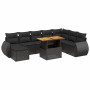 8-piece garden sofa set and black synthetic rattan cushions by , Garden sets - Ref: Foro24-3275848, Price: 600,85 €, Discount: %