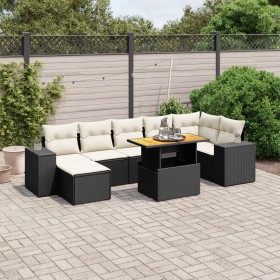 8-teiliges Gartensofa-Set und schwarze synthetische Rattankissen von , Gartensets - Ref: Foro24-3275933, Preis: 569,41 €, Rab...