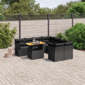 8-teiliges Gartensofa-Set und schwarze synthetische Rattankissen von , Gartensets - Ref: Foro24-3270719, Preis: 571,11 €, Rab...