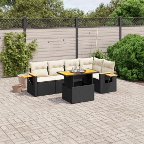 6-teiliges Gartensofa-Set und schwarze synthetische Rattankissen von , Gartensets - Ref: Foro24-3273506, Preis: 455,48 €, Rab...