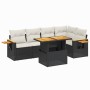 6-teiliges Gartensofa-Set und schwarze synthetische Rattankissen von , Gartensets - Ref: Foro24-3273506, Preis: 454,94 €, Rab...