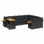 Gartensofa-Set 10-teilig mit schwarzen synthetischen Rattankissen von , Gartensets - Ref: Foro24-3273680, Preis: 649,77 €, Ra...