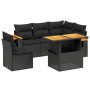 6-piece garden sofa set and black synthetic rattan cushions by , Garden sets - Ref: Foro24-3273519, Price: 429,43 €, Discount: %