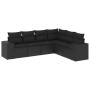 6-teiliges Gartensofa-Set und schwarze synthetische Rattankissen von , Gartensets - Ref: Foro24-3254942, Preis: 455,44 €, Rab...