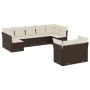 9-teiliges Gartensofa-Set und braune synthetische Rattankissen von , Gartensets - Ref: Foro24-3249992, Preis: 599,39 €, Rabat...