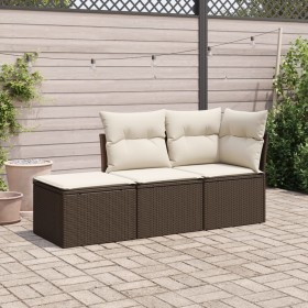 3-piece garden sofa set and brown synthetic rattan cushions by , Garden sets - Ref: Foro24-3217473, Price: 186,99 €, Discount: %