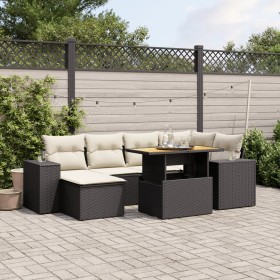 7-piece garden dining set and black synthetic rattan cushions by , Garden sets - Ref: Foro24-3272736, Price: 506,92 €, Discou...