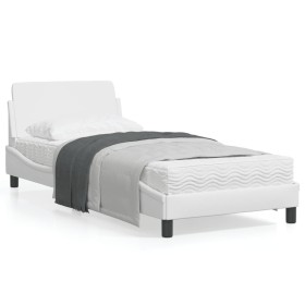 Bed frame with headboard white synthetic leather 90x190cm by , Beds and slatted bases - Ref: Foro24-373099, Price: 115,94 €, ...