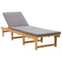 Tumbona plegable con cojín madera maciza de acacia de vidaXL, Tumbonas - Ref: Foro24-46491, Precio: 171,23 €, Descuento: %