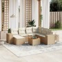 Gartensofa-Set mit beigen Kissen 8 Stück PE-Rattan von , Gartensets - Ref: Foro24-3257892, Preis: 612,55 €, Rabatt: %