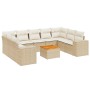 Gartensofa-Set mit beigen Kissen, 10-teilig, synthetisches Rattan von , Gartensets - Ref: Foro24-3257920, Preis: 863,38 €, Ra...