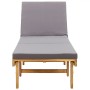 Folding sun lounger with solid acacia wood cushion by vidaXL, Loungers - Ref: Foro24-46491, Price: 171,41 €, Discount: %