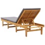 Tumbona plegable con cojín madera maciza de acacia de vidaXL, Tumbonas - Ref: Foro24-46491, Precio: 171,23 €, Descuento: %