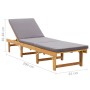 Folding sun lounger with solid acacia wood cushion by vidaXL, Loungers - Ref: Foro24-46491, Price: 171,41 €, Discount: %