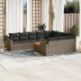 11-teiliges Gartensofa-Set und graue synthetische Rattankissen von , Gartensets - Ref: Foro24-3256634, Preis: 709,64 €, Rabat...