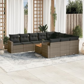 11-teiliges Gartensofa-Set und graue synthetische Rattankissen von , Gartensets - Ref: Foro24-3256634, Preis: 710,29 €, Rabat...