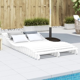 Solid white pine wood lounger 205x110x31.5 cm by , Loungers - Ref: Foro24-832589, Price: 156,99 €, Discount: %