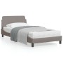 Bed frame with headboard in taupe gray fabric 100x200 cm by , Beds and slatted bases - Ref: Foro24-373129, Price: 108,21 €, D...