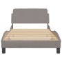 Bed frame with headboard in taupe gray fabric 100x200 cm by , Beds and slatted bases - Ref: Foro24-373129, Price: 108,21 €, D...