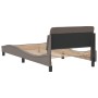 Bed frame with headboard in taupe gray fabric 100x200 cm by , Beds and slatted bases - Ref: Foro24-373129, Price: 108,21 €, D...