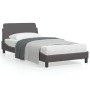 Bed frame with headboard gray synthetic leather 100x200 cm by , Beds and slatted bases - Ref: Foro24-373141, Price: 115,99 €,...