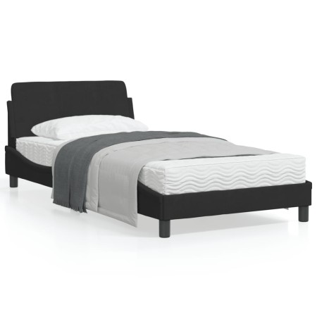 Estructura de cama con cabecero de terciopelo negro 100x200 cm de , Camas y somieres - Ref: Foro24-373134, Precio: 106,99 €, ...