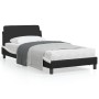 Estructura de cama con cabecero cuero sintético negro y blanco de , Camas y somieres - Ref: Foro24-373143, Precio: 108,99 €, ...