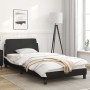 Bed frame with black and white synthetic leather headboard by , Beds and slatted bases - Ref: Foro24-373143, Price: 108,11 €,...