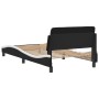 Estructura de cama con cabecero cuero sintético negro y blanco de , Camas y somieres - Ref: Foro24-373143, Precio: 108,11 €, ...