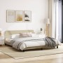 Bed frame with cream fabric headboard 180x200 cm by , Beds and slatted bases - Ref: Foro24-373230, Price: 182,20 €, Discount: %