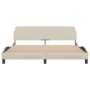 Bed frame with cream fabric headboard 180x200 cm by , Beds and slatted bases - Ref: Foro24-373230, Price: 182,20 €, Discount: %