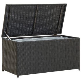 Schwarze Garten-Aufbewahrungsbox aus synthetischem Rattan, 100 x 50 x 50 cm von vidaXL, Aufbewahrungsboxen für den Außenberei...